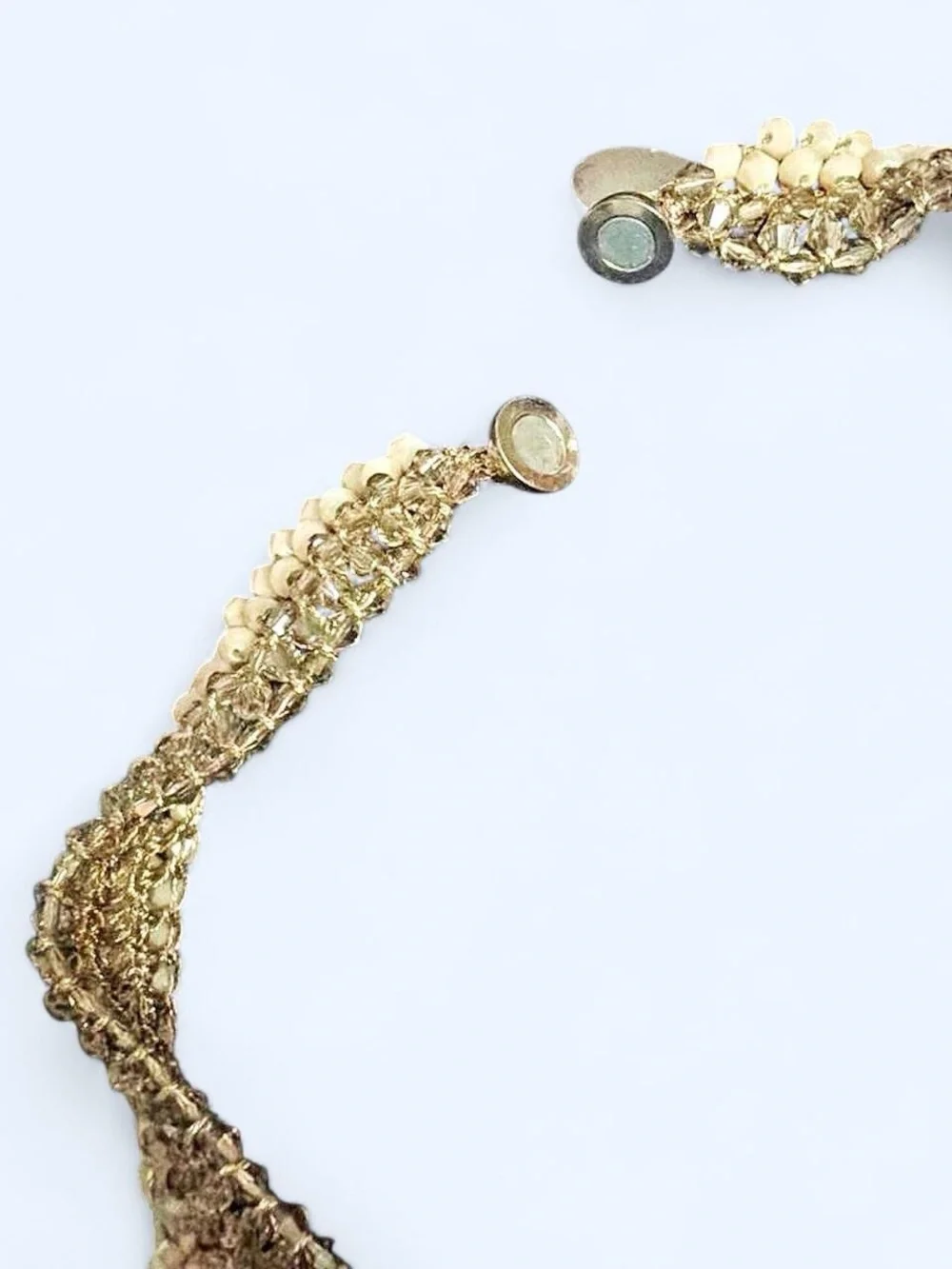 Vintage Signed RUSH by Denis & Charles Multi-Row Crystal Collar Choker Necklace
